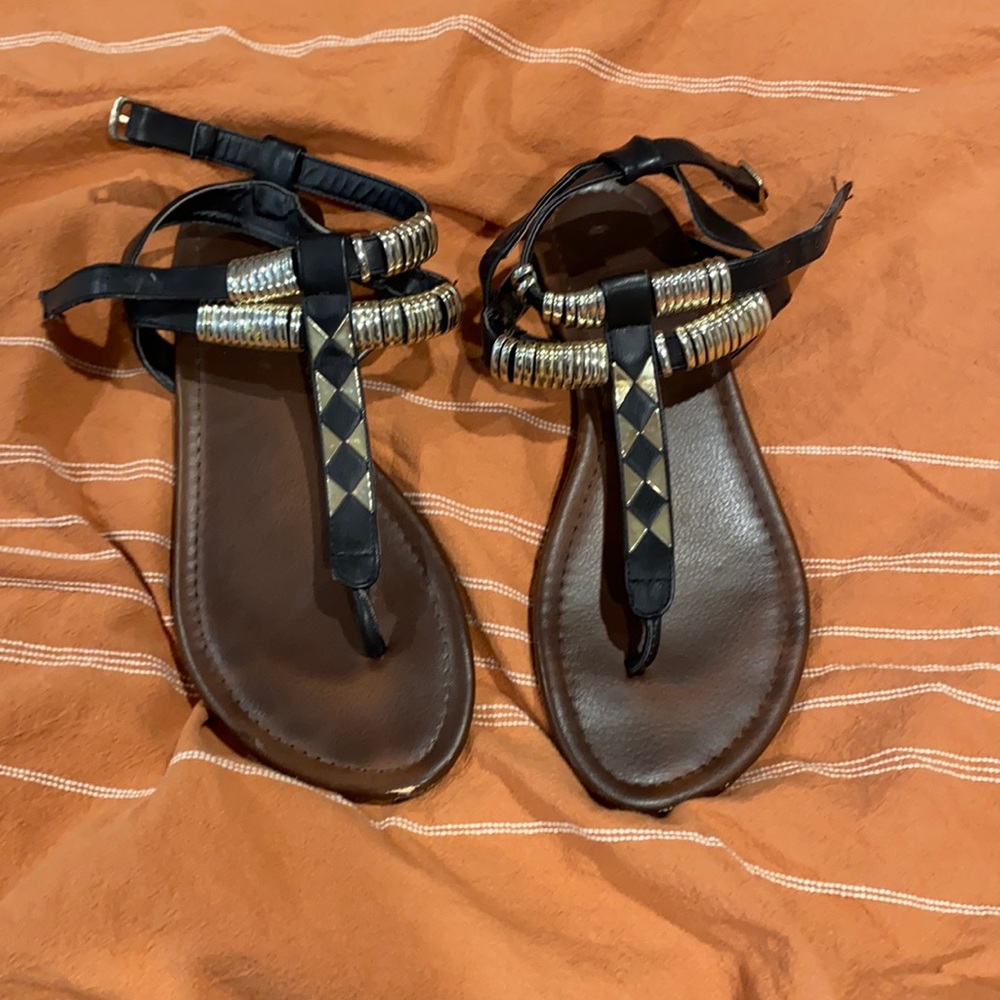 Sandals.
